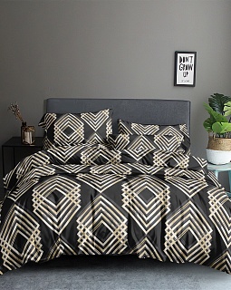 Постельное белье Евро с двумя наволочками 50х70 (полисатин набивной, 80г/м2), расцветка ассорти