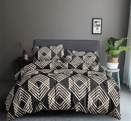 Постельное белье 2-спальное с двумя наволочками 50х70 (полисатин набивной, 80г/м2), расцветка ассорти