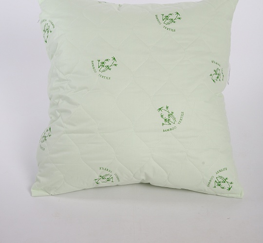 Подушка Бамбук 70х70см (внешний слой: синтетическое волокно с добавлением бамбуковых волокон, наполнитель: силиконизированное шаровое волокно, чехол: тик смесовый)