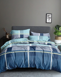 Постельное белье Евро с двумя наволочками 50х70 (полисатин набивной, 80г/м2), расцветка ассорти