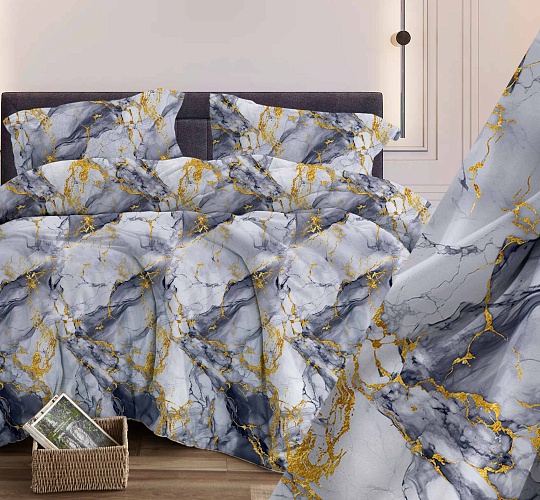 Постельное белье бязь набивная 120г/м2, Мрамор серый