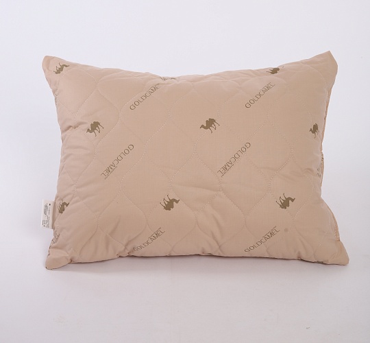 Подушка 50х70 Верблюд (внешний слой: синтетическое волокно с добавлением шерсти, наполнитель: искусственный лебяжий пух, чехол: тик смесовый)