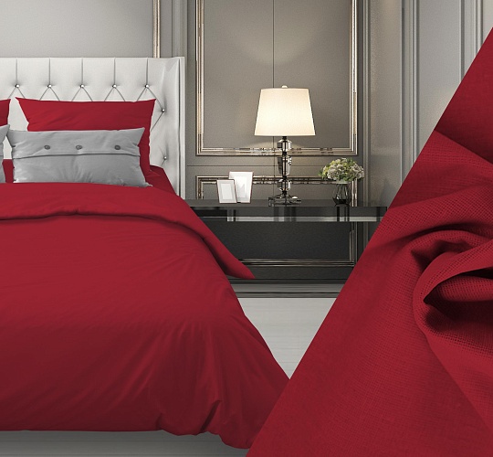 Постельное белье бязь ГОСТ гладкокрашенная 140г/м2, красный