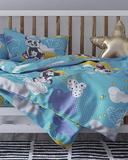 Постельное белье детское (ясли) с одной наволочкой 40х60 (бязь ГОСТ набивная, 140г/м2), расцветка ассорти