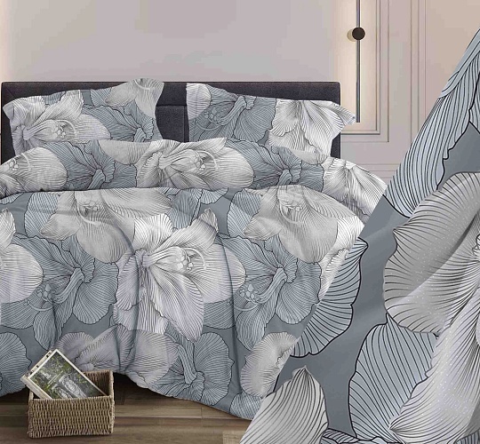 Постельное белье бязь набивная 120г/м2, Богема серый