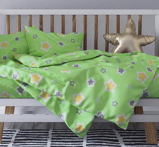 Постельное белье детское (ясли) с одной наволочкой 60х60 (бязь ГОСТ набивная, 140г/м2), расцветка ассорти