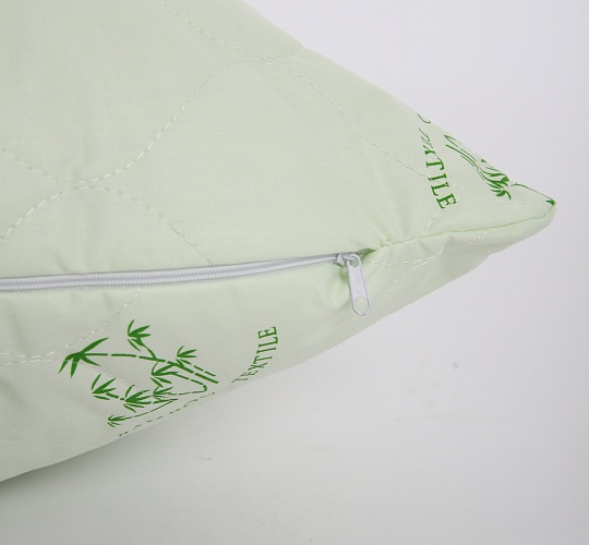 Подушка Бамбук 70х70см (внешний слой: синтетическое волокно с добавлением бамбуковых волокон, наполнитель: силиконизированное шаровое волокно, чехол: тик смесовый)