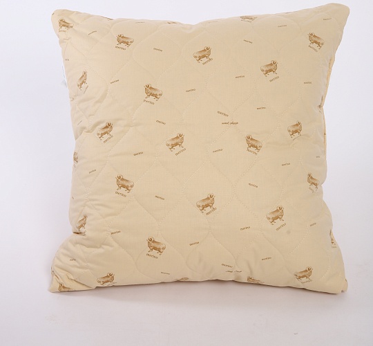 Подушка 70х70 Овечка (внешний слой: синтетическое волокно с добавлением шерсти, наполнитель: искусственный лебяжий пух, чехол: тик смесовый)