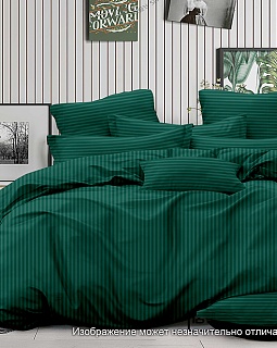 Постельное белье страйп-сатин 130г/м2, изумруд