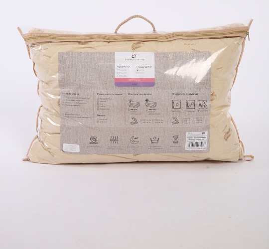 Подушка 50х70 Овечка (внешний слой: синтетическое волокно с добавлением шерсти, наполнитель: искусственный лебяжий пух, чехол: тик смесовый)