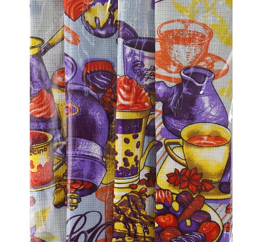 Набор полотенец вафельных Кофе, 35х60 см, 4 штуки в упаковке