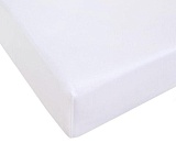 Простыня на резинке трикотажная, кулирная гладь, 120г/м2, белая