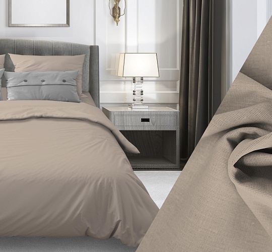 Постельное белье бязь гладкокрашенная 120г/м2, темно-бежевый