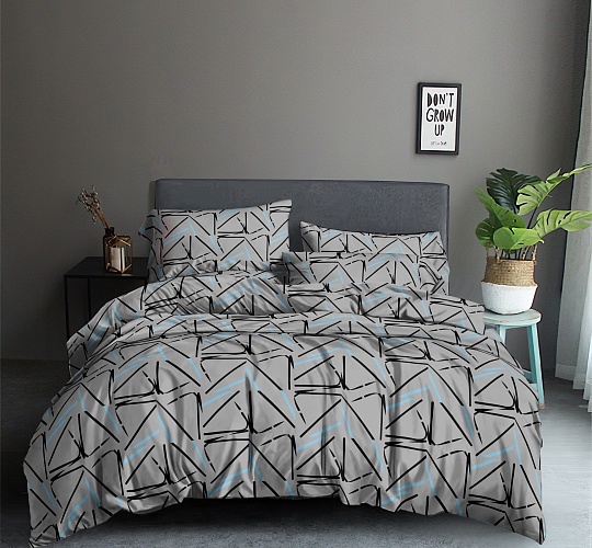 Постельное белье 2-спальное с двумя наволочками 50х70 (полисатин набивной, 80г/м2), расцветка ассорти