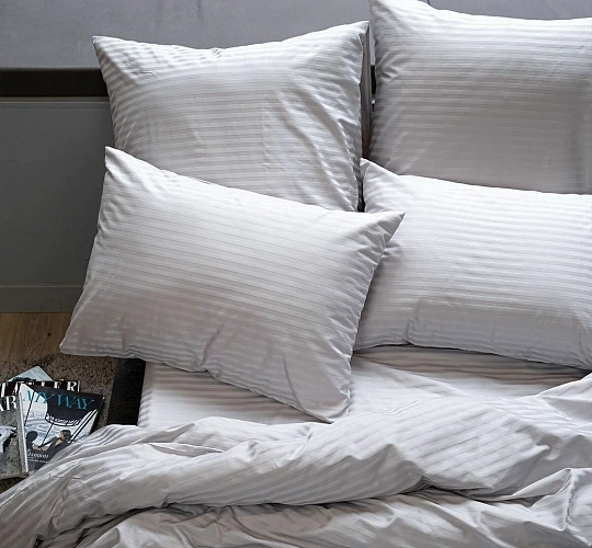 Наволочка страйп-сатин 1х1 белая 140г/м2