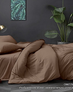 Постельное белье поплин гладкокрашенный 110г/м2, Светло-коричневый