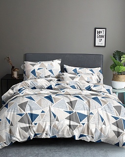 Постельное белье Евро с двумя наволочками 50х70 (полисатин набивной, 80г/м2), расцветка ассорти