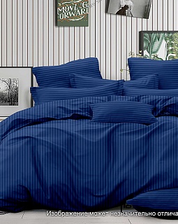 Постельное белье страйп-сатин 130г/м2, синий