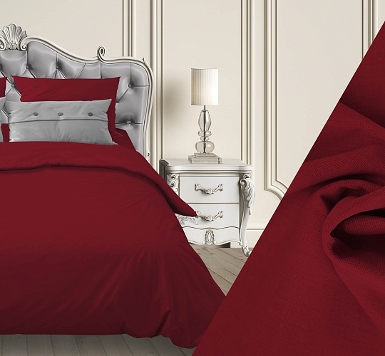 Постельное белье бязь гладкокрашенная 120г/м2, бордо