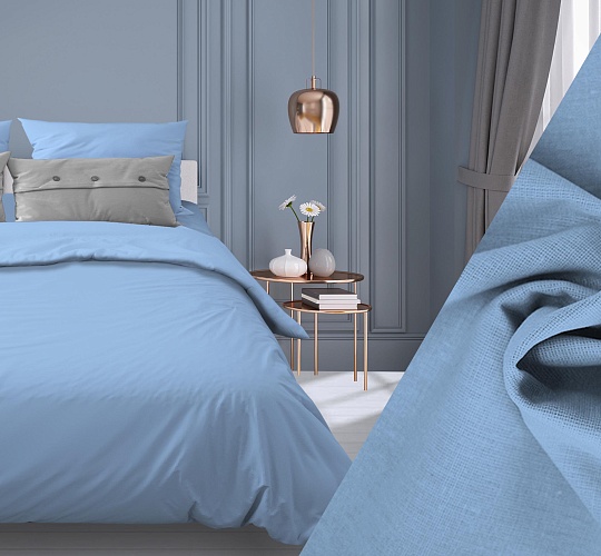 Постельное белье бязь ГОСТ гладкокрашенная 140г/м2, голубой