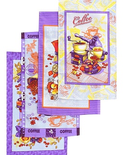 Набор полотенец вафельных Кофе, 35х60 см, 4 штуки в упаковке