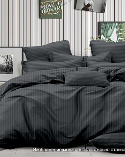 Постельное белье страйп-сатин 130г/м2, графит