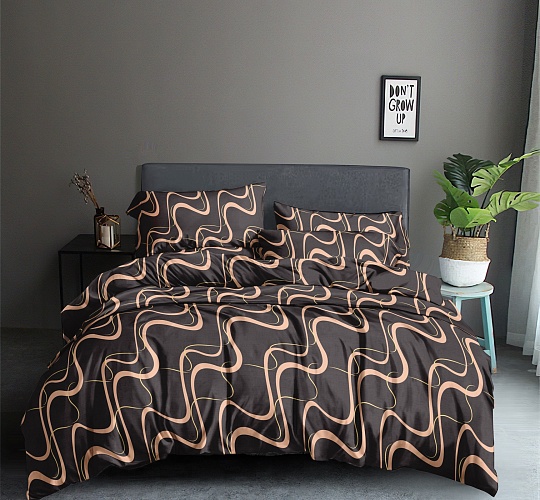 Постельное белье 2-спальное с двумя наволочками 50х70 (полисатин набивной, 80г/м2), расцветка ассорти