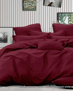 Постельное белье страйп-сатин 130г/м2, бордо