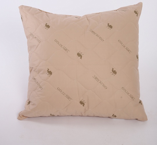 Подушка 70х70 Верблюд (верхний слой: синтетическое волокно с добавлением шерсти, наполнитель: силиконизированное шаровое волокно, чехол: тик смесовый)