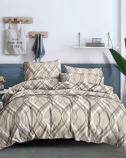 Постельное белье Евро с двумя наволочками 50х70 (полисатин набивной, 80г/м2), расцветка ассорти