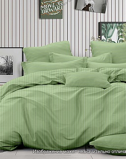 Постельное белье страйп-сатин 130г/м2, фисташка